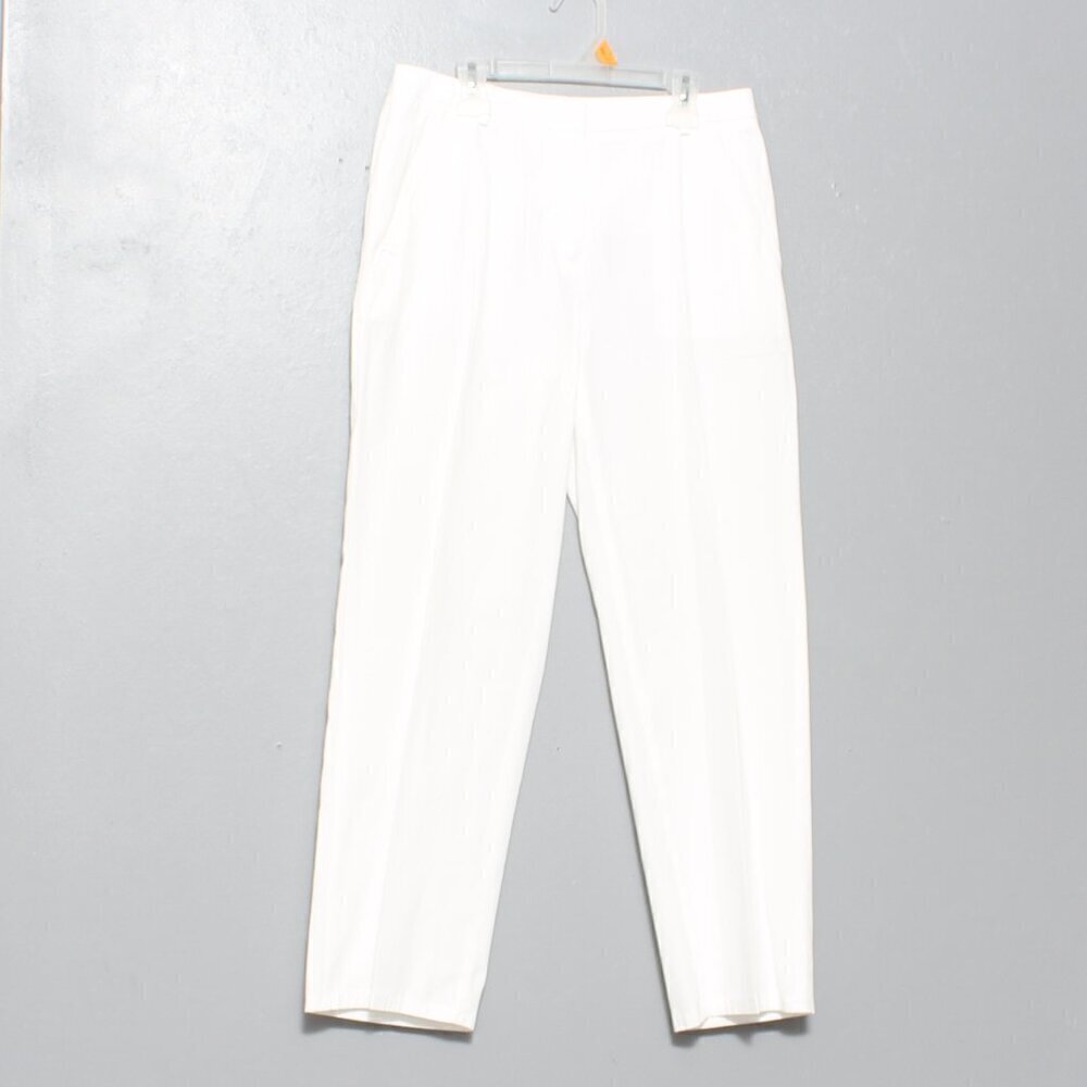 Brooks brothers white cotton high rise pants